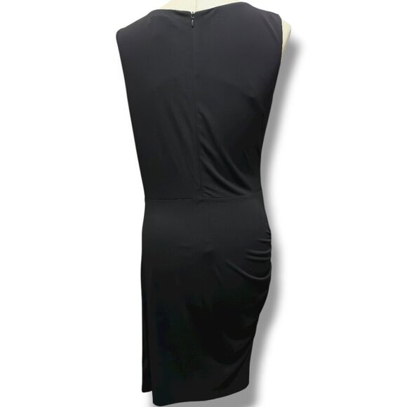 332 Michael Kors | EUC Women’s Black Draped Shoulder Sheath Dress (Size M) - Picture 2 of 15